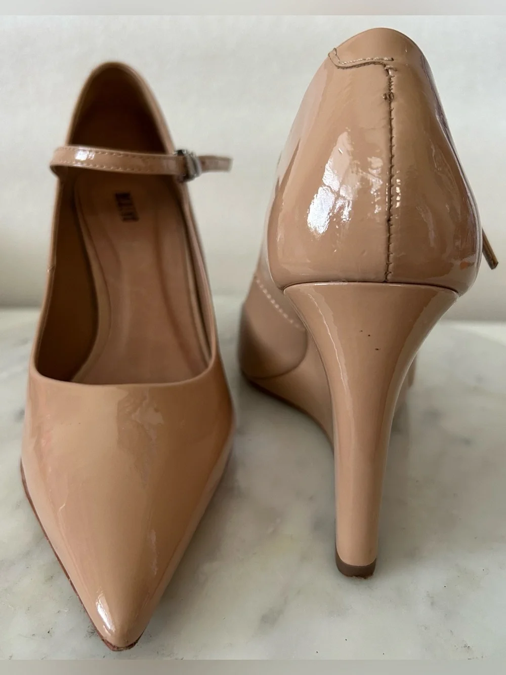 ANTHROPOLOGIE/MAEVE MARY JANE NEUTRAL COLOR WEDGES 38/7.5 worn only once!